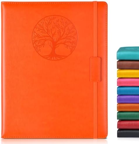 Biuwory Leather Journal Notebook, 256 Thick Lined Pages, Hardcover 8.6"×11" | A4 Large Vintage Journal for Women Men,Work,School,Business,Travel Diary,Note taking,College Ruled Writing,Daily Journaling