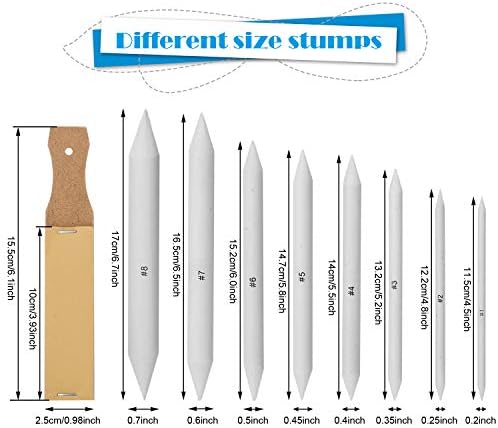 AGPTEK 22 PCS Sketch Drawing Tools, 16 Blending Stumps Set