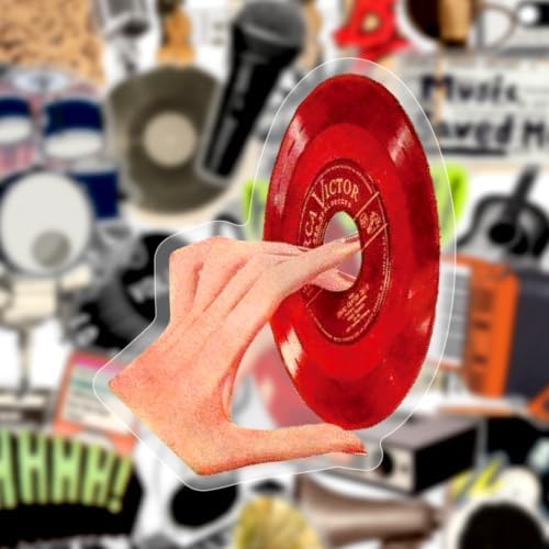 50Pcs Y2K Retro Music Stickers Vintage Instrument Decals for Laptop Phone
