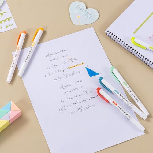 30 Count Dual-Tip Highlighters, 5 Pastel Colors Fine & Bold Tip, Quick-Dry Non-Bleeding Highlighter Markers for Bible Journaling,School,Office,Notes (5 colors*6pcs highlighters)