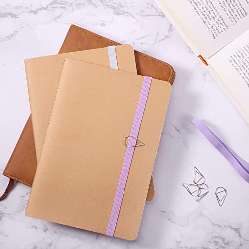 Taobary 42 Pcs Elastic Bookmarks Set with Paper Clips, Cute Color