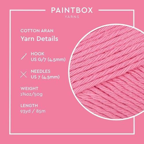 Paintbox Yarns 100% Cotton Aran Yarn 1.76oz / 50g, 93yds / 85m
