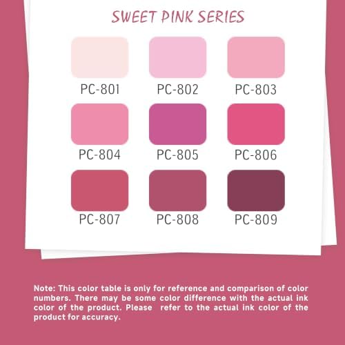 languo Acrylic Paint Markers, 9 Colors Sweet Pink Series, Soft Brush Tip