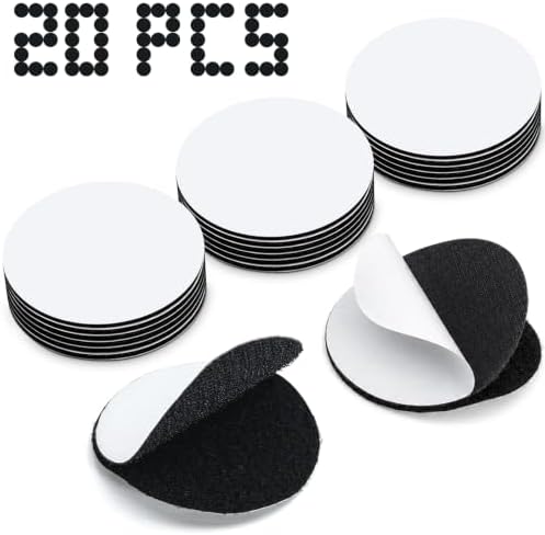 20 Sets - 3 inch Round Hook and Loop Tapes, Fabrics Nylon, Black