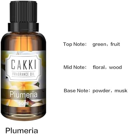 Essential Oils for Diffusers for Home, Scent-Plumeria, Single Large Size 50ml, Cakki Fragrance Oils, for Candle Making, Diffuser Oil Scents