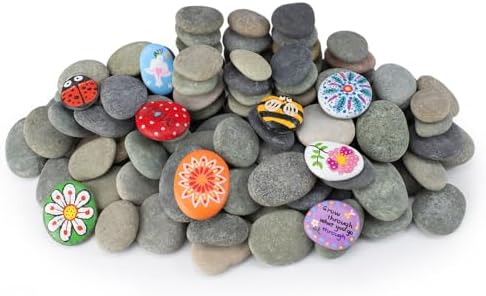 Simetufy 150 Pcs River Rocks for Painting, 2"-3" Painting Rocks, Flat &