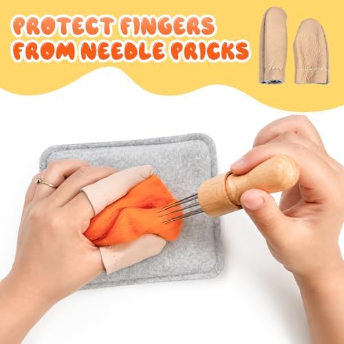 LUDOTEK 38 Pcs Needles Felting Tools Needles Wool Felting Soft Needle Felting Pad with 3 Sizes Felting Needles for Needle Felting Craft DIY