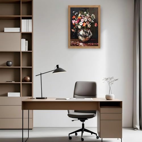 GOUOYANA Diamond Art Disco Ball - Flower Diamond Painting Kit, Fun DIY Crafts for Adults Round Diamond Art Canvas for 5D Diamond dots (Gemstone Craft), Home Wall Decoration 12" x 16" (30 cm x 40 cm)
