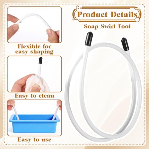2 Pack Soap Swirl Tools, Bendable Soap Making Supplies, Cold Process Adjustable Hanger Swirl Tool for Molds Up to 18 Inches, DIY Soap, Cold Process Soap Swirl Accessories