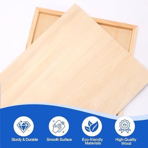 ESRICH 11x14 Inch Wood Panels for Painting, 2 Pack Craft Wood Canvas Boards, Blank Unfinished Wooden Art Board for DIY Art Creations Such as Painting, Acrylic Pouring, Resin, Burning, Collage, etc.