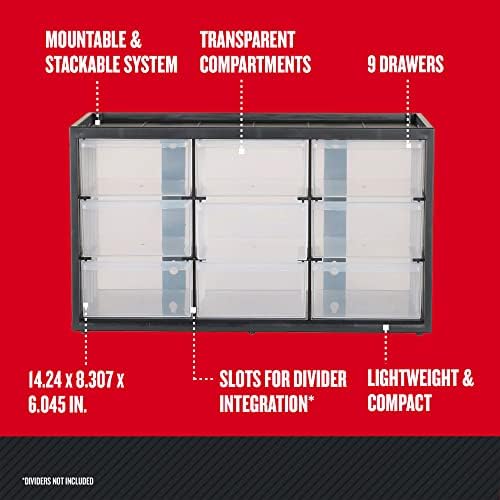 CRAFTSMAN Storage Organizer Bin System, 9 Compartment, Plastic (CMST40709) (Pack of 2)