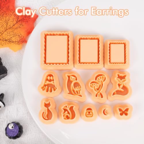 Puocaon Halloween Fall Polymer Clay Cutters for Jewelry Earring Making