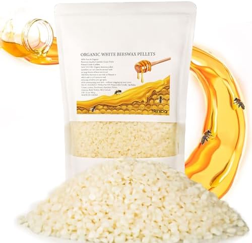 TRINIDa Beeswax Pellets 2LB(32 oz), Organic White Bees Wax for DIY Candles, Beeswax for Candle Making, Skin, Body, Face, and Hair Care, Lotions, DIY Creams, Lip Balm and Soap Making Supplies