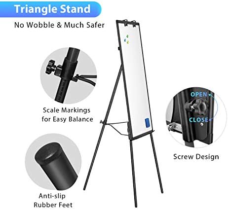 Maxtek Easel Whiteboard 36 x 24, Stand Tripod with Height Adjustable, Black