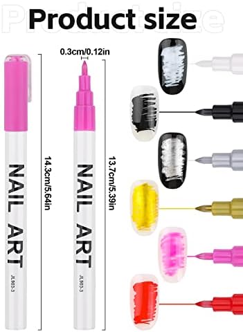 Kalolary Nail Art Pens Set 6 Color 3D Nail Art Makers