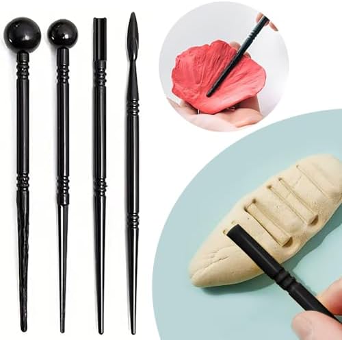 24Pcs Clay Sculpting Tool Set, Polymer Clay Kit with Ball Stylus Pens, Silicone Sculpting Brushes, Wooden Carving Tools & Smoothing Sponge, Professional Pottery Modeling Tools for Ceramic& DIY Crafts