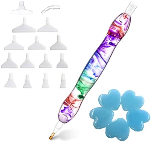 Praise V Do Colorful Diamond Painting Art Pen Kit Tool, 5D Diamond Painting Pen Kit Tool Accessories Stylus Drill Pen for Diamond Painting Nail Art Diamond Art with Glue Clay and Multi Tips