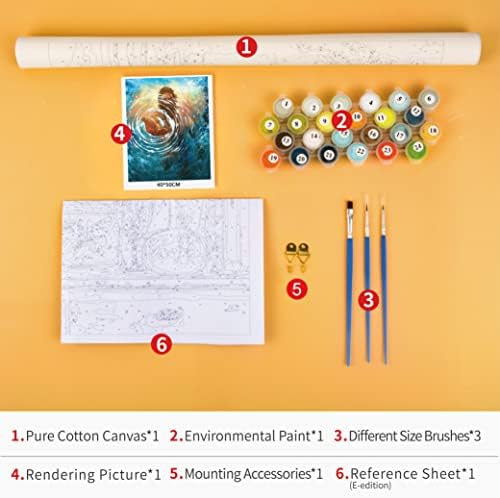 TUMOVO Paint by Number for Adults Jesus Paint by Numbers Christ Religion Paint by Number Kits Adult Paint by Numbers Blue Ocean Bible Oil Painting Paint-by-Number Kits, 16"x20", Frameless