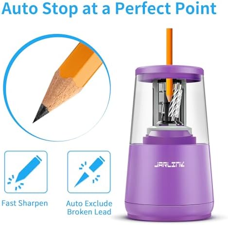 JARLINK Electric Pencil Sharpener, Heavy Duty Helical Blade, Auto Stop
