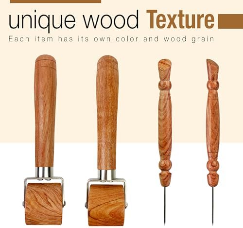 Savina Seam Roller & Stiletto for Sewing/Quilting - Wooden Pressing Roller, Easy to Grip Handle - Wooden Sewing Quilting Tools Set