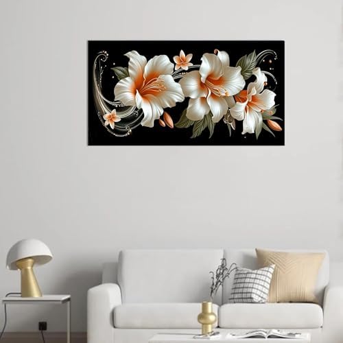NFDPFUN Flower Diamond Art Kits for Adults,Large Size Diamond Painting kit for Beginner,DIY Handicrafts,Floral Diamond Mosaic Kits,Gem Painting,Diamond Craft Kits for Home wall Decor,31.5x15.7inch