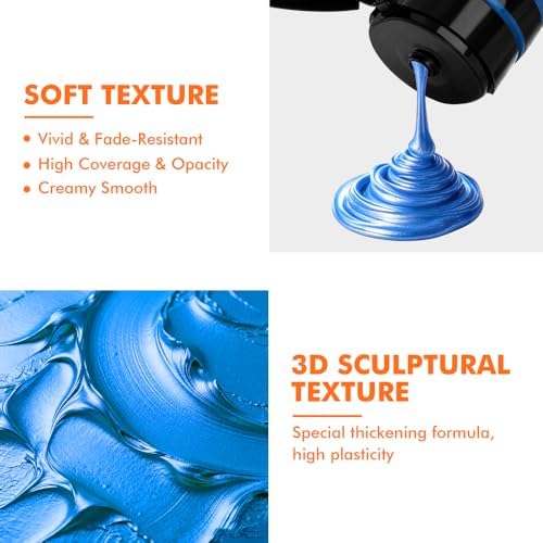 GOTIDEAL Metallic Blue Acrylic Paint, 8.45oz/250ml, Art Craft Paints