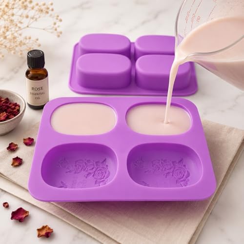 2Pack Rose Silicone Soap Mold Butterfly Soap Making Mold Embossed Floral Silicone Mold Vintage Rose Embossed Mold Handmade Soap Mold for Soap Candle Lotion Bath Bombs Resin Wax Cake Chocolate Candy