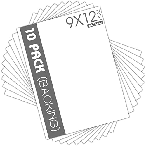 Mat Board Center 9x12 Backing Boards, 10 Pack White Backboards for Frames