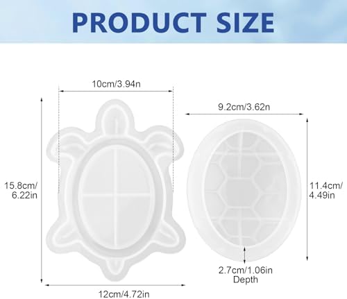 Silicone Turtle Box Resin Mold with Lid, Reusable Ocean Theme Jewelry Box