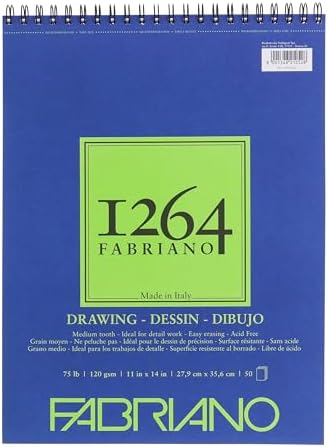 Fabriano 1264 Drawing Pad, 11" x 14", 75 lb.