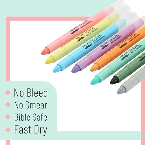 Mr. Pen- No Bleed Gel Highlighters, Assorted Colors, 8 Pack