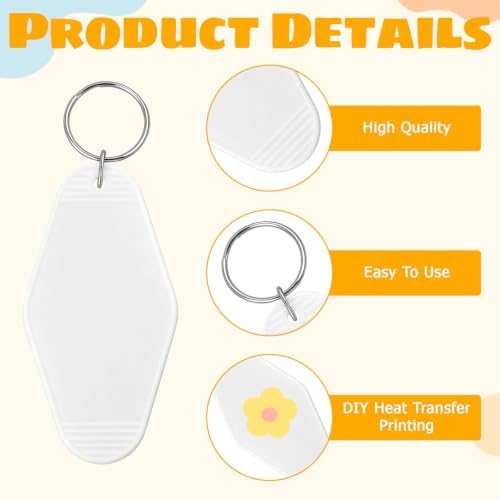 BLMHTWO 20PCS Blank Hotel Keychain Vintage Motel Keychain for DIY Keychains