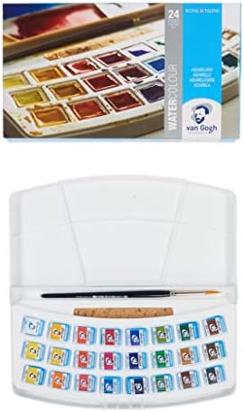 Van Gogh Watercolor Paint Set, General Selection, 24 Half-Pan