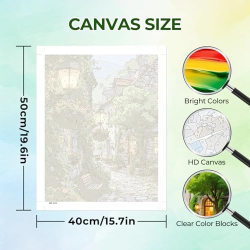 Amaieuin Landscape Painr by Numbers Kits for Adults,Paint by Number Adult,Paint by Number Canvas for Adults for Home Decor Gift 16x20in