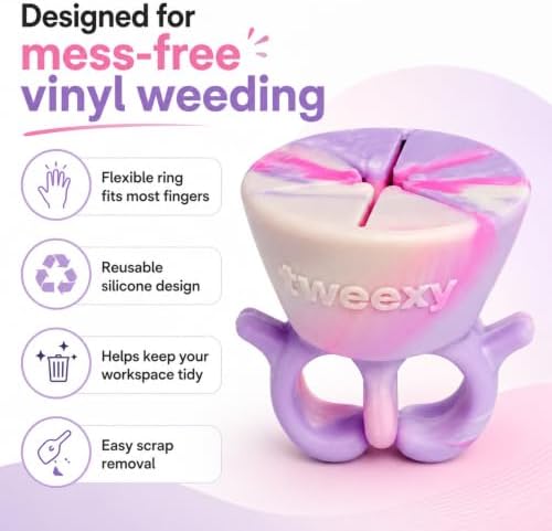 tweexy Wearable Vinyl Weeding Scrap Collector Ring for HTV Crafts – Pastel Swirl