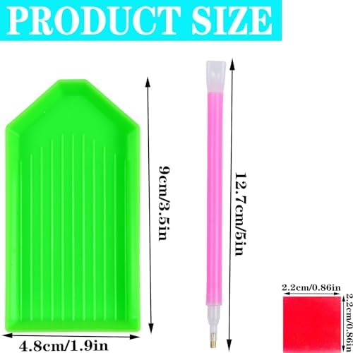 QYING 39PCS Diamond Art Painting Tools and Accessories Kits, with 12 Plastic Trays, 22pcs Glue Clay, 5 Pens, DIY Accessories