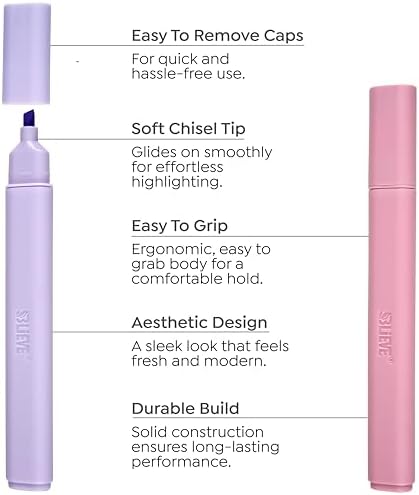 BLIEVE - Aesthetic Highlighters and Gel Pens With Soft Ink and Chisel Tip, Bible Highlighters and Pens No Bleed, Dry Fast Easy to Hold, for Bible Journaling Planner School Supplies (MORANDI)