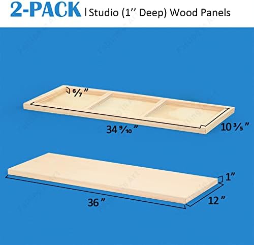 Falling in Art 2 Pack 12x36 Unfinished Birch Wood Panels Kit for Painting