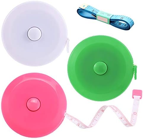Tape Measures Retractable, Fabric Measuring Tape, 60 Inch Small Sewing Tape Measure for Craft Nursing Medical Travel(3 Pack/Pink Green White)