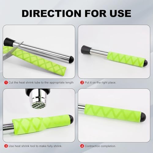 X-Tube Heat Shrink Wrap Tubing,Non-Slip Waterproof PE Material, Luminous, 40 Inch Length, 2:1 Shrink Ratio, for Fishing Bulding Handle Cork Rod Grip,Fluorescent Color (1, Diameter: 25MM; Length: 40")