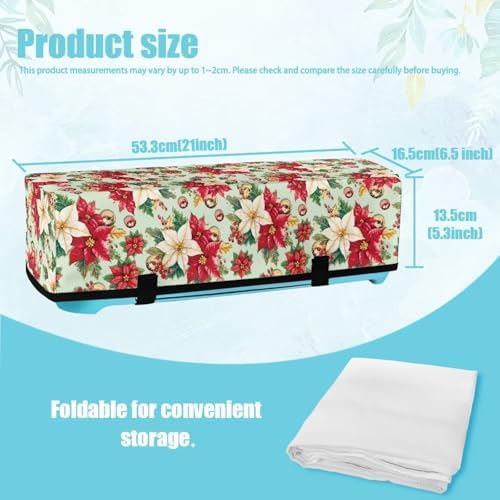 Binienty Xmas Poinsettia Cutting Machine Dust Cover, Christmas Decoration Cutting Maker Accessories, Scrapbooking Die-Cut Machine Covers Organizer Accessories with Storage Pockets