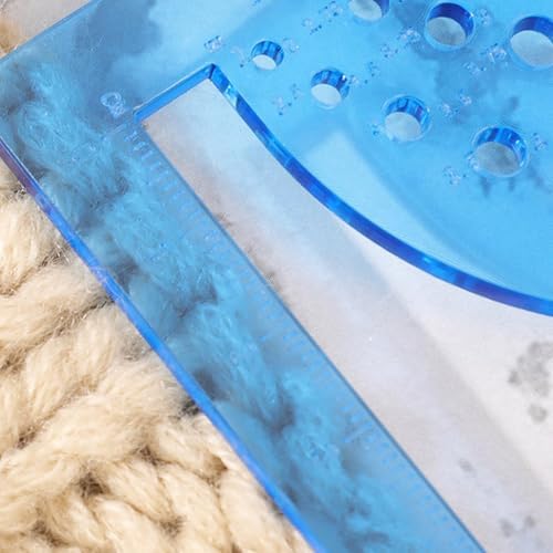 Acrylics Knitting Needle Gauge Ruler for Sweater Sewing Craft Knitting Needle Measure Tool with Keychain Carabiner Clip