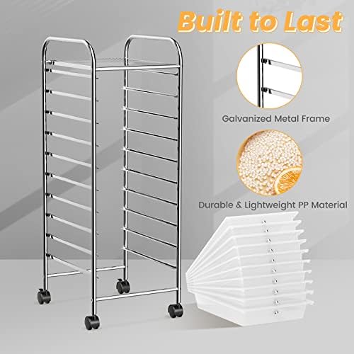 COSTWAY 10-Drawer Rolling Storage Cart, Utility Mobile Trolley
