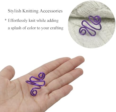 2Pcs Crochet Rings for Finger, Crochet Tension Ring for Crocheting Open Adjustable Yarn Guide Crochet Tension Ring Crochet Accessories Knitting Loop Ring for Finger (Purple), SATONBEYI