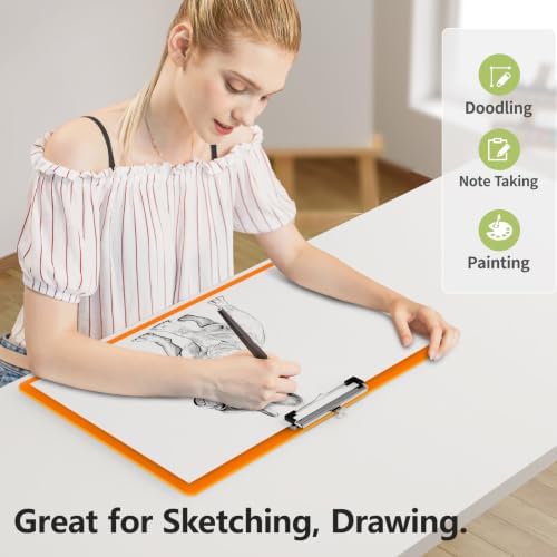 Extra Large Clipboard, 11 x 17 Orange Plastic Drawing Board