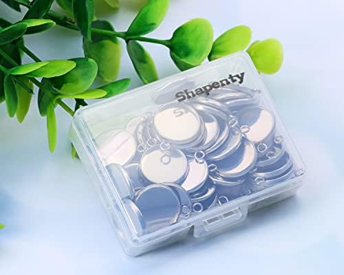 Shapenty Stainless Steel Round Bezel Blanks Pendant Trays for Earrings Bracelet Necklace Keychain DIY Craft Resin Glass Cabochon Jewelry Making Projects Christmas Gift Hanging Charms, 50PCS (12mm)