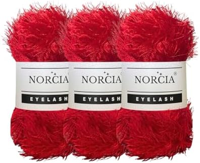 Eyelash Yarn Fun Fur Yarn(3 * 100g-3.5oz) (3 * 153yds-140mt) Fuzzy Premium Soft Crochet DIY Hand Knitting 100% Polyester