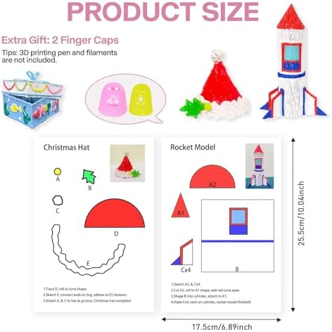 SONGTIY 3D Printing Drawing Template, 20 Sheets 3D Printer Paper Stencils