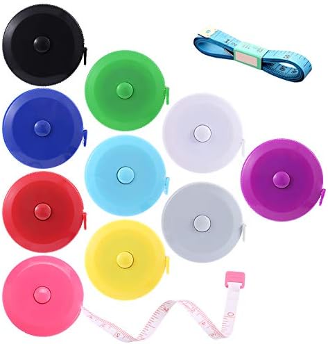 Tape Measure Body Measuring Tape, Retractable 60 Inch Soft Mini Measuring Tape, Small Sewing Fabric Tape Ruler for Cloth Waist Medical Nursing Craft(10 Pack)