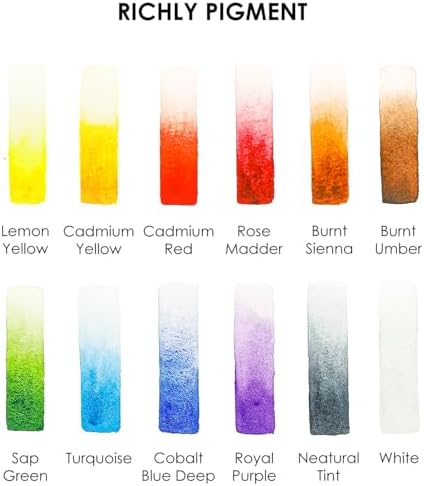 Grabie 12 Color Travel Watercolor Paint Set, Pocket Palette, Essential